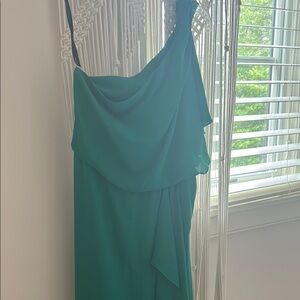 BCBGMaxAzria Green One Shoulder Cocktail Dress